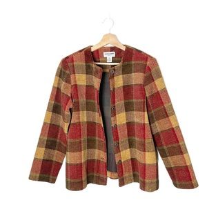 Alfred Dunner Vintage Checkered Plaid Jacket